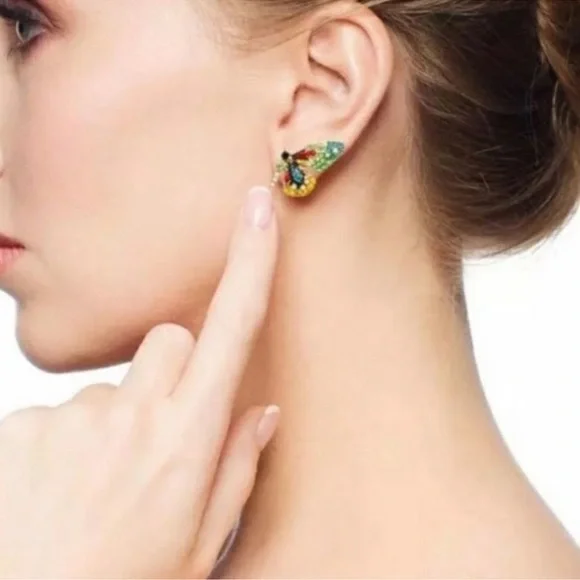 Butterfly Crystal Earrings - Picture 5 of 5